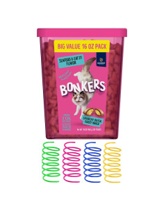 Golosinas para Gatos Bonkers Sabor Mariscos 16 oz con Juguetes