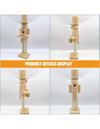 Cascanueces de Madera sin Pintar Cabilock 38cm para Decorar