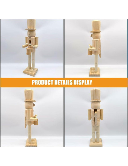 Cascanueces de Madera sin Pintar Cabilock 38cm para Decorar