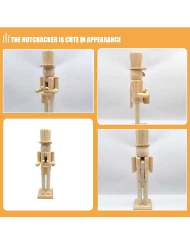 Cascanueces de Madera sin Pintar Cabilock 38cm para Decorar