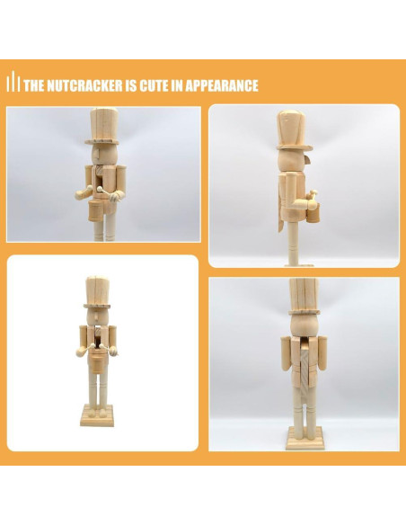 Cascanueces de Madera sin Pintar Cabilock 38cm para Decorar