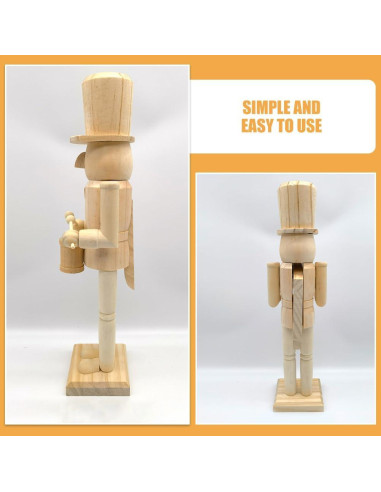 Cascanueces de Madera sin Pintar Cabilock 38cm para Decorar