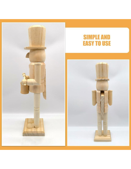 Cascanueces de Madera sin Pintar Cabilock 38cm para Decorar