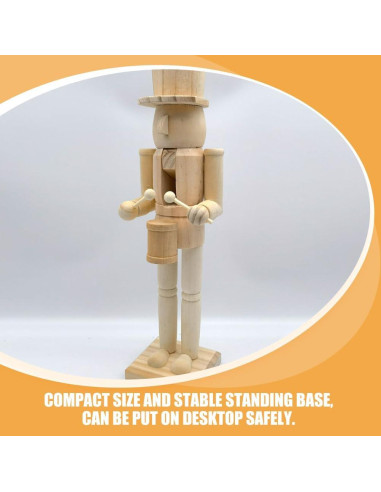 Cascanueces de Madera sin Pintar Cabilock 38cm para Decorar