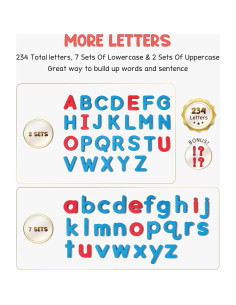 Kit de Letras Magnéticas JoyNote 234 Pcs con Tablero Doble Cara 2
