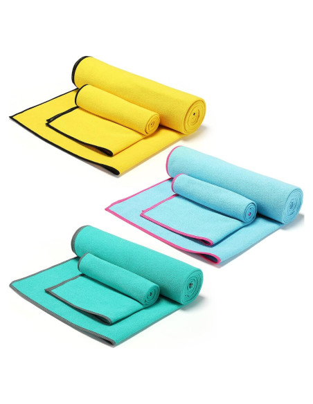 Toallas de Yoga Peryiter 6 Piezas Microfibra Antideslizantes