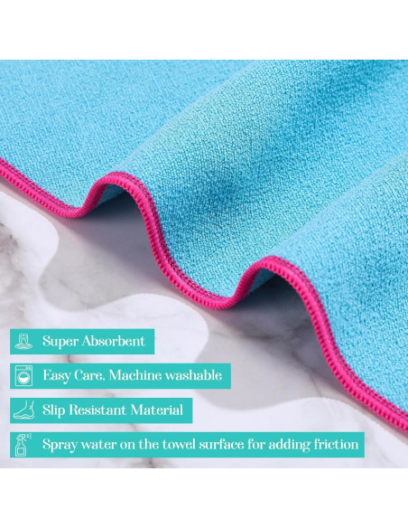 Toallas de Yoga Peryiter 6 Piezas Microfibra Antideslizantes