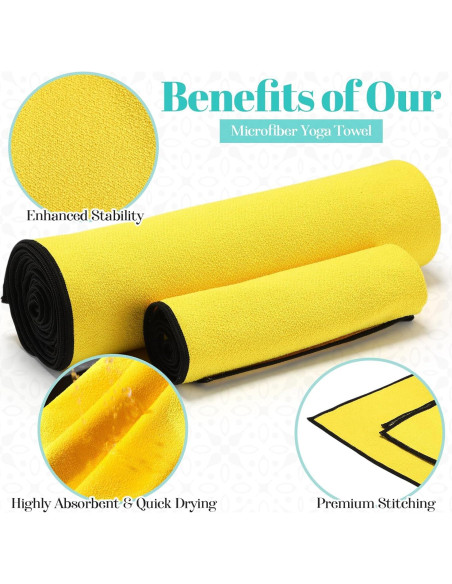 Toallas de Yoga Peryiter 6 Piezas Microfibra Antideslizantes