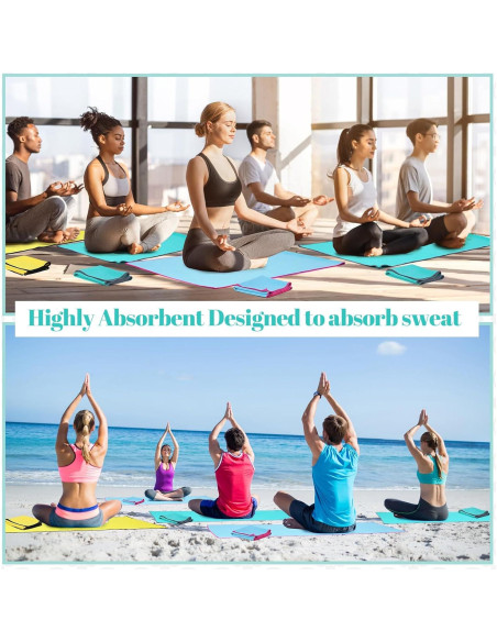 Toallas de Yoga Peryiter 6 Piezas Microfibra Antideslizantes