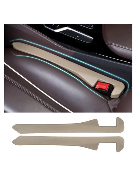 Relleno Espacio entre Asientos de Coche Junecarp 2 Piezas Beige