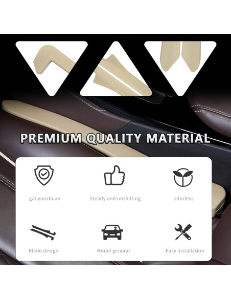 Relleno Espacio entre Asientos de Coche Junecarp 2 Piezas Beige