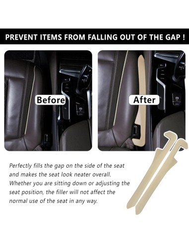 Relleno Espacio entre Asientos de Coche Junecarp 2 Piezas Beige