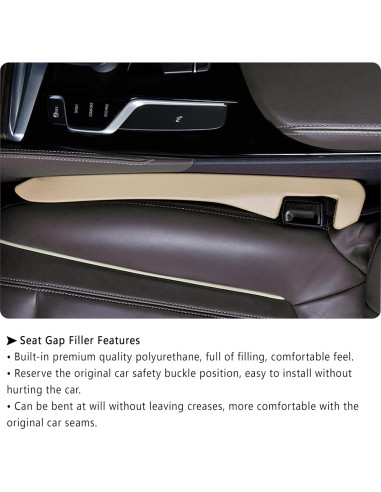 Relleno Espacio entre Asientos de Coche Junecarp 2 Piezas Beige