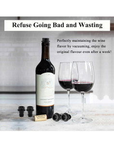 Juego de bomba de vacío Pafusen con 4 tapones de vino 2