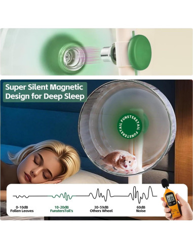 Rueda de Hámster Silenciosa FunstersTail 22.1 cm Verde Aguacate