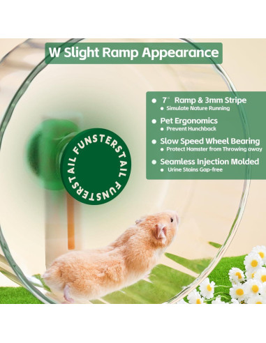Rueda de Hámster Silenciosa FunstersTail 22.1 cm Verde Aguacate