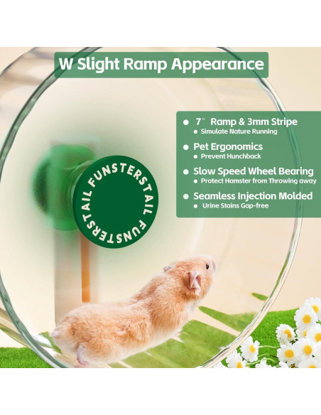 Rueda de Hámster Silenciosa FunstersTail 22.1 cm Verde Aguacate