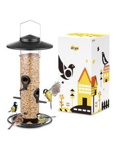 Comedero de Aves de Metal iBorn 0.91 kg con Techo 17 cm