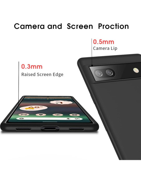 Funda Ultra Fina TPU para Google Pixel 6A - Negro - Serie Guardian Funda Ultra Fina TPU para Google Pixel 6A - Negro - Serie Guardian