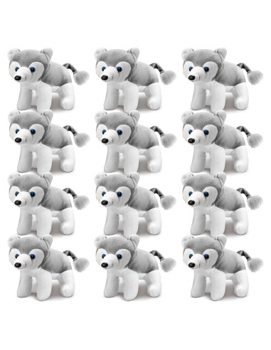Set de 12 Animales de Peluche de Lobo Seenelling 15 cm