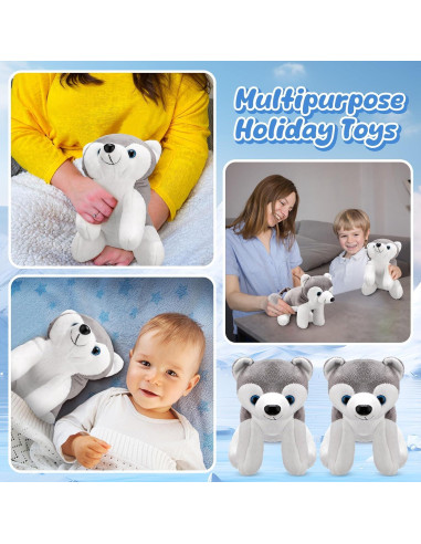 Set de 12 Animales de Peluche de Lobo Seenelling 15 cm