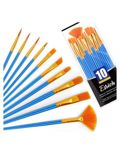 Juego de 10 Pinceles de Pintura Acrílica ESRICH - Multiusos