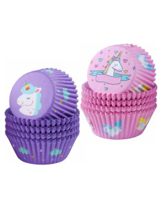Forros de Cupcake Desechables ASTARON 200 Pcs Rosa y Púrpura