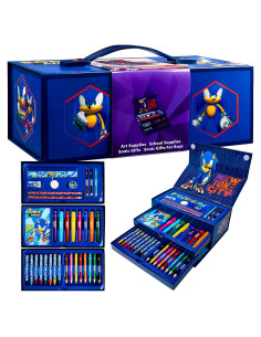 Set de Arte Sonic the Hedgehog para Niños - Lápices y Crayones