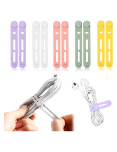 10 Sujetadores de Cable de Silicona ZLQHHYL Multicolor 8x1.2cm