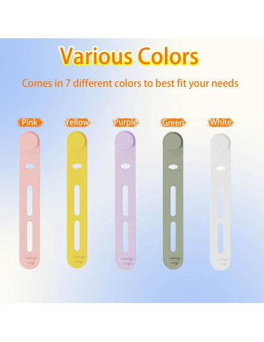 10 Sujetadores de Cable de Silicona ZLQHHYL Multicolor 8x1.2cm