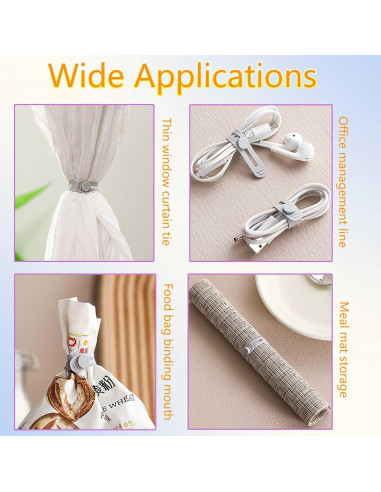 10 Sujetadores de Cable de Silicona ZLQHHYL Multicolor 8x1.2cm