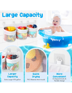 Organizador de Juguetes de Baño Satumho Blanco - 3 Compartimentos 2