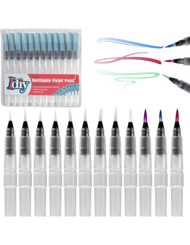 Juego de 12 Pinceles de Acuarela Recargables Maddie Rae