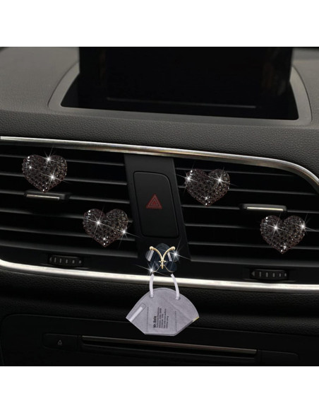 Clips Ambientadores de Coche Jowxsx, 4 Pcs Mariposa Strass