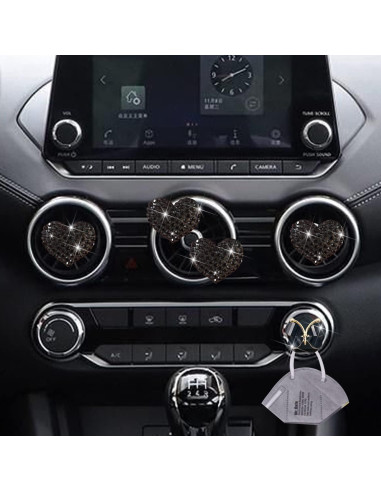 Clips Ambientadores de Coche Jowxsx, 4 Pcs Mariposa Strass