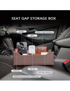 Organizador de Cuero para Auto YOJAWE Marrón 26.4x5x21.3 cm 2