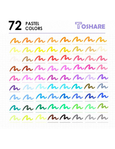 Set de 72 Marcadores Artísticos TOSHARE Doble Punta Fina y Pincel