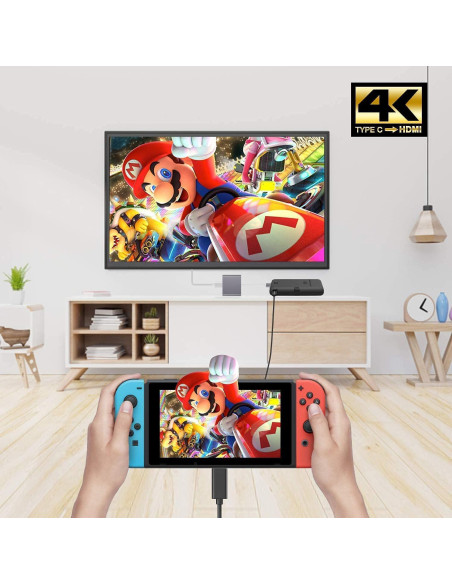 Adaptador USB C a HDMI 4K 3 en 1 F-02-001-Silver Gris