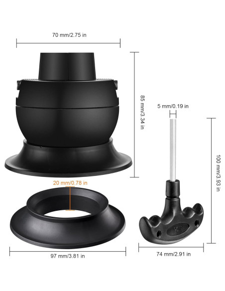 Herramienta de Ajuste de Grabado DZQ 3" Acero Inoxidable Negro