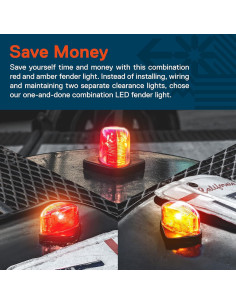 Juego de Luces LED de Guardabarros Rojo y Ámbar ONLINE LED STORE 2