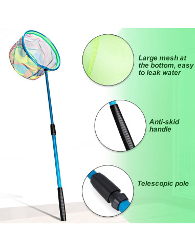 Red de Pesca Telescópica Lanboon 2 Paquetes con Cubos Plegables