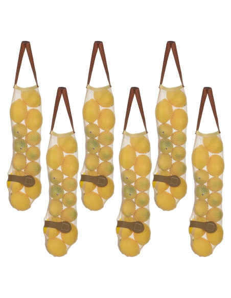 6 Bolsas de Almacenamiento de Cebolla Classicseali 48cm Beige