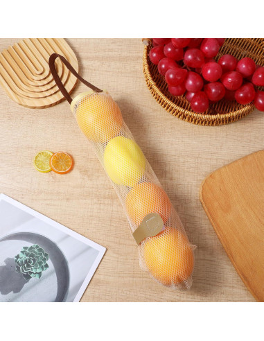 6 Bolsas de Almacenamiento de Cebolla Classicseali 48cm Beige