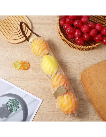 6 Bolsas de Almacenamiento de Cebolla Classicseali 48cm Beige