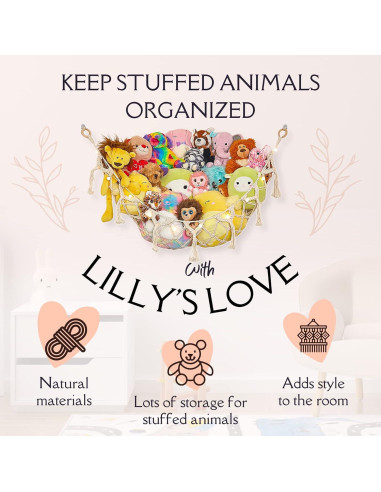 Hamaca de Almacenamiento Lilly's Love para Peluches - Blanco