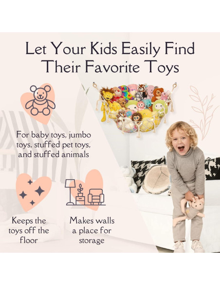 Hamaca de Almacenamiento Lilly's Love para Peluches - Blanco Hamaca de Almacenamiento Lilly's Love para Peluches - Blanco