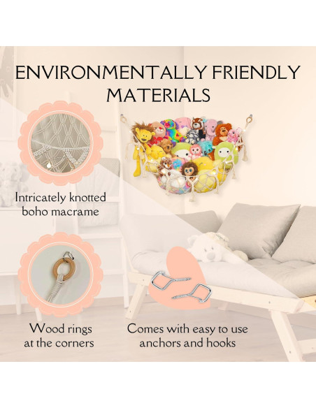 Hamaca de Almacenamiento Lilly's Love para Peluches - Blanco Hamaca de Almacenamiento Lilly's Love para Peluches - Blanco