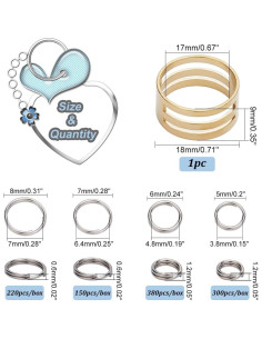 Anillos de Separación Acero Inoxidable PH PandaHall 1120 Pcs 5-8mm 2