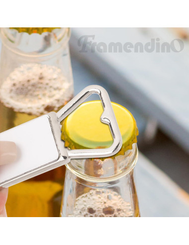 Paquete de 10 Llaveros Abrebotellas Blancos Framendino