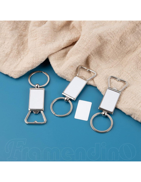 Paquete de 10 Llaveros Abrebotellas Blancos Framendino